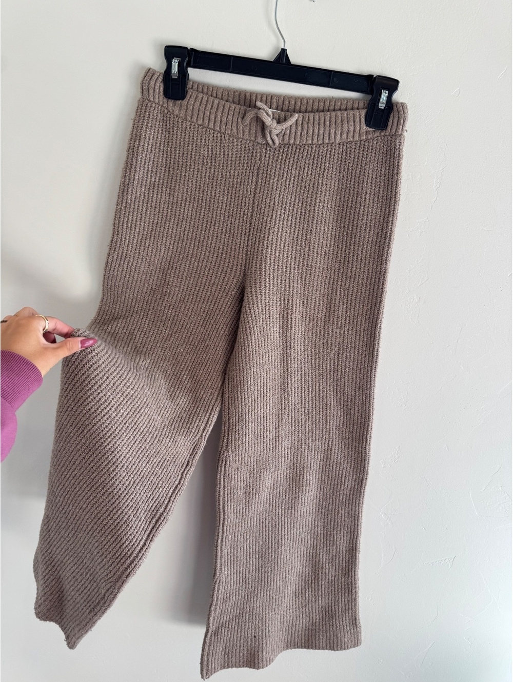 Sincerely Jules Taupe Knit Wide Leg Lounge Pants – Size Small